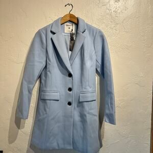 NWT Allegra K Size Medium Coat Baby Blue 3 Button Notched Lapel Single Breasted